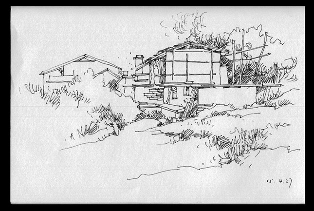 Hand-painted landscape architecture