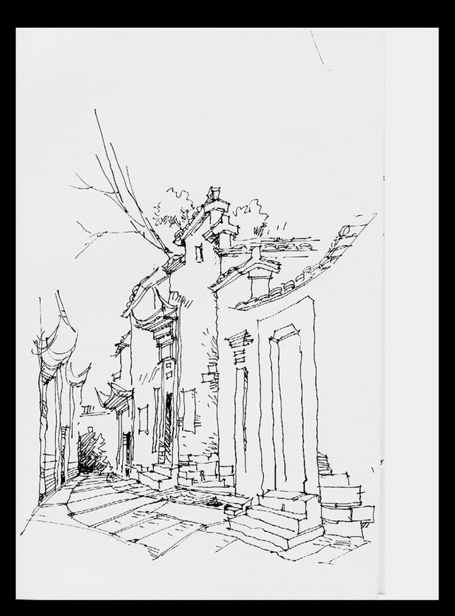 Hand-painted landscape architecture