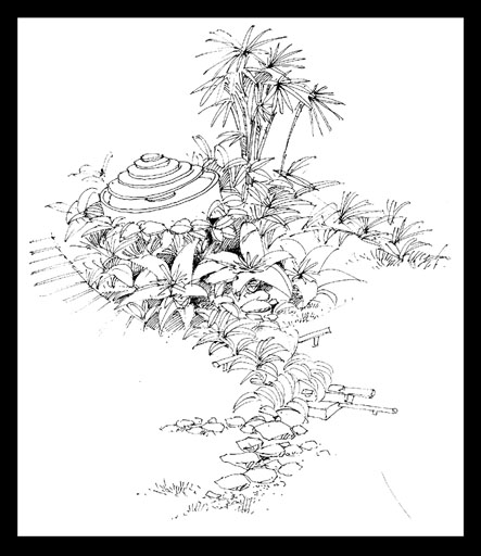 Hand-painted landscape architecture