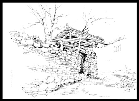 Hand-painted landscape architecture
