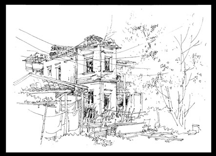 Hand-painted landscape architecture