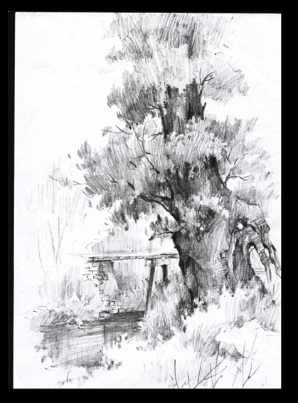 Hand-painted landscape architecture
