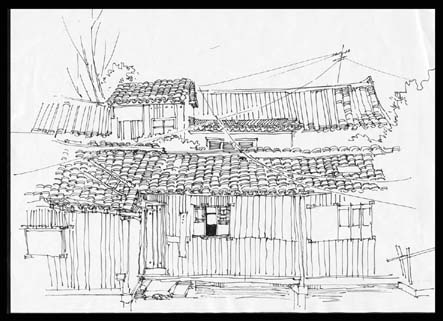Hand-painted landscape architecture