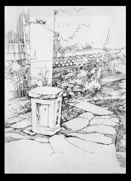 Hand-painted landscape architecture