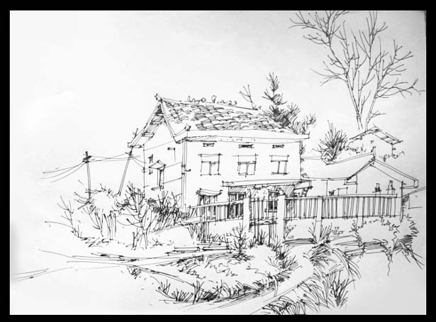 Hand-painted landscape architecture