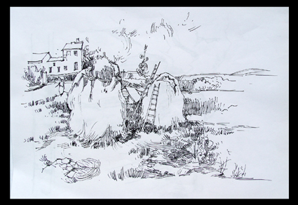 Hand-painted landscape architecture