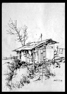 Hand-painted landscape architecture