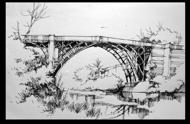 Hand-painted landscape architecture