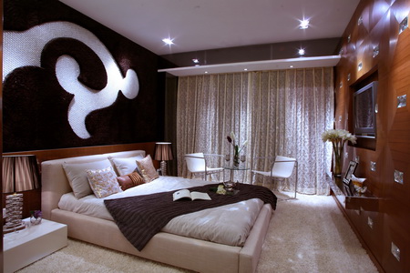 Black and white clear bedroom design