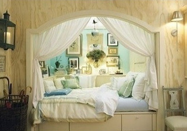 Warm and stylish embedded bed design