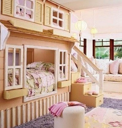 Warm and stylish embedded bed design