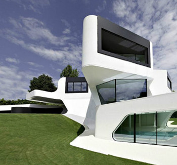 The unique shape of the villa design