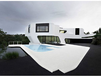 The unique shape of the villa design