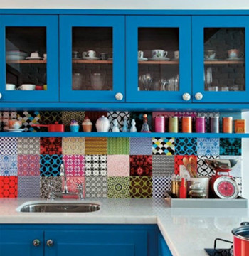 Blue fresh interior design details