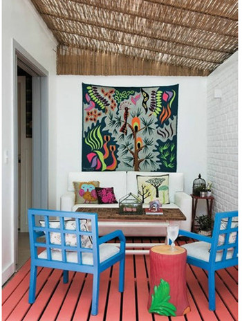 Blue fresh interior design details