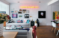 Blue fresh interior design details