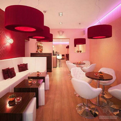 Modern red gorgeous texture bar design