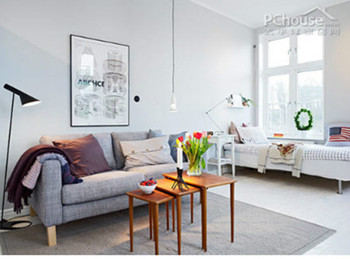 Modern white and cozy interior design