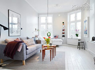 Modern white and cozy interior design