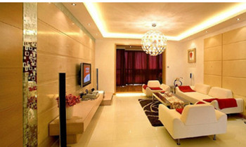 Modern warm color living room design