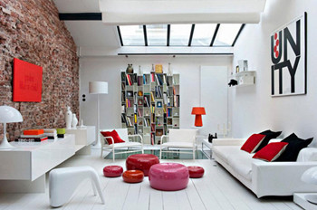 Fresh and light color living room design