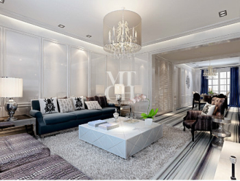 Silver luxury villa interior design