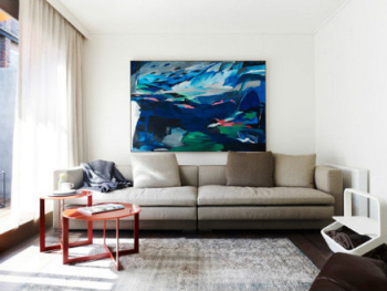 Colorful graffiti wall interior design