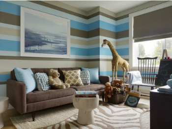 Colorful graffiti wall interior design