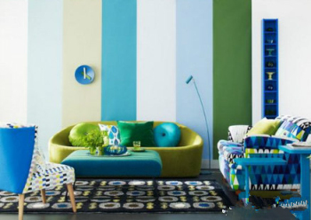 Colorful graffiti wall interior design