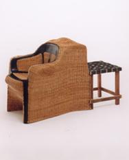 Hand-woven bamboo chair