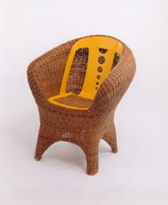 Hand-woven bamboo chair