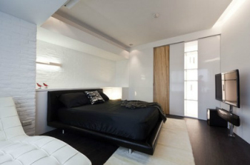 Stylish silver and black villa interior design