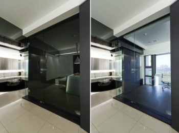 Stylish silver and black villa interior design