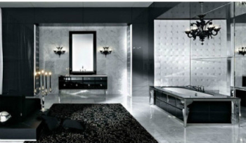 Black-and-white bathroom interior design