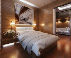 Brown men's bedroom design