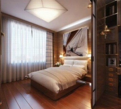 Brown men's bedroom design