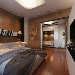 Brown men's bedroom design