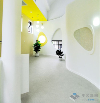 Green and white interior design