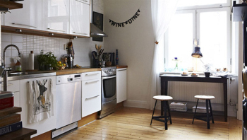 Vintage style apartment kitchen