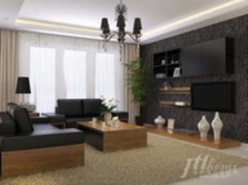 Right touch of black-and-white glamor bedroom