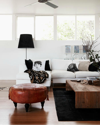 Modern elegant black and white is the living room