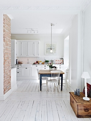 Modern white simple kitchen