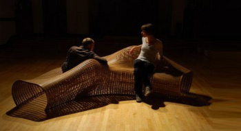 Creative curvilinear mesh chair