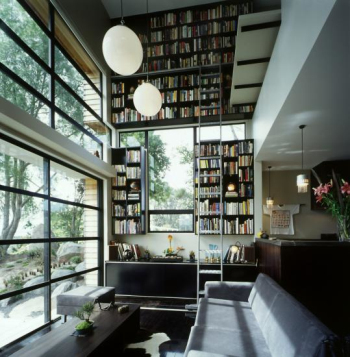 Book room surrounded by
