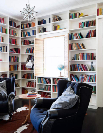 Book room surrounded by