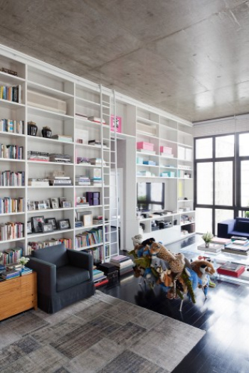 Book room surrounded by