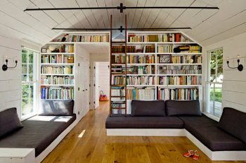 Book room surrounded by