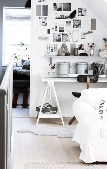 White retro workplace