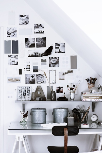 White retro workplace