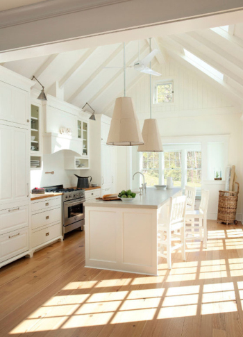 Simple and warm white home kitchen